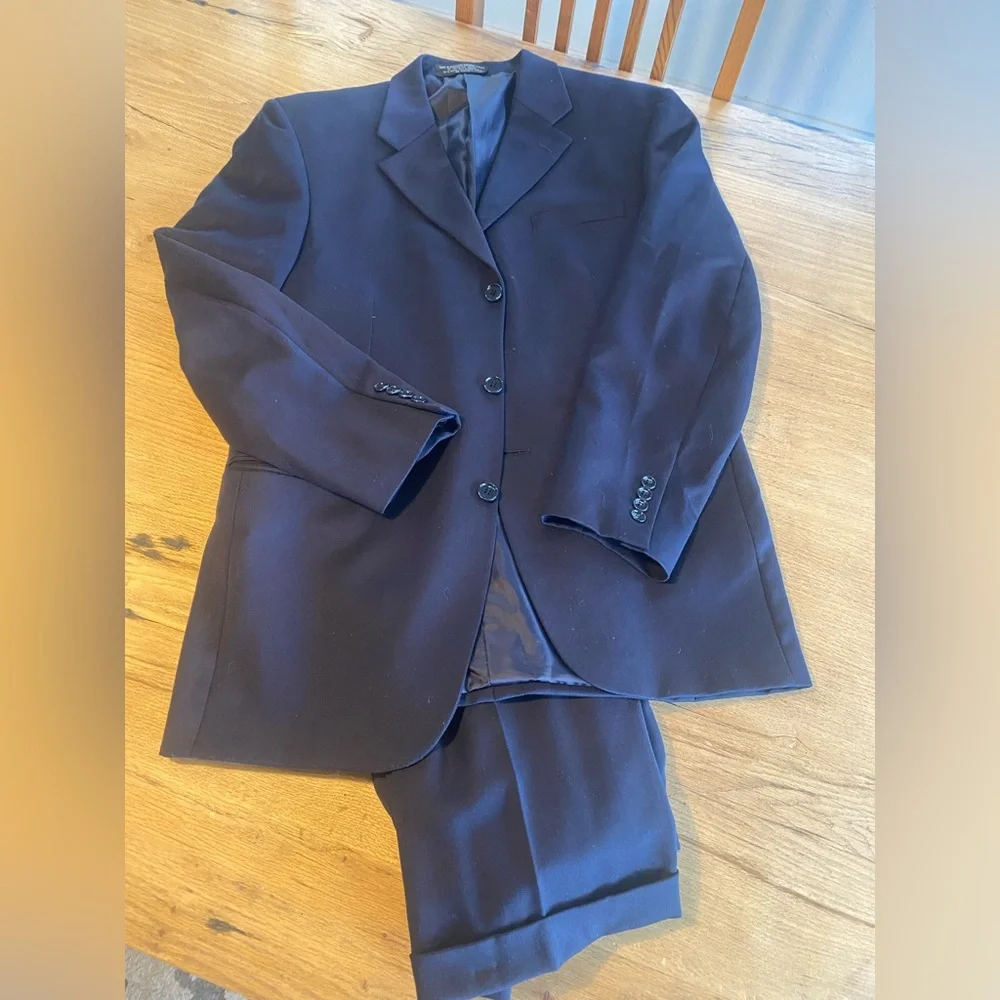 Jones New York‎ Dark Navy Men's Pleated Cuff Classic Suit Preowned